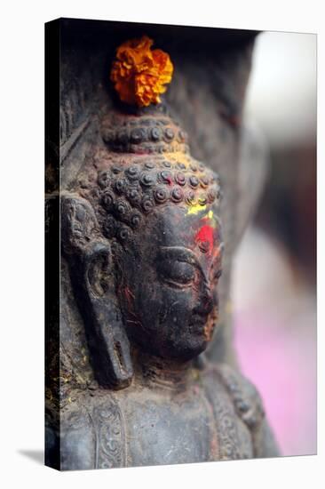 Buddha statue, Buddhist shrine in the street, Kathmandu, Nepal, Asia-Godong-Stretched Canvas