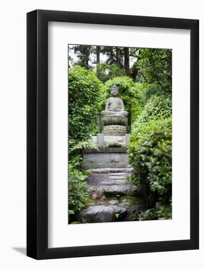 Buddha Statue.Garden in Kyoto.Japan.-Stanislav Komogorov-Framed Photographic Print