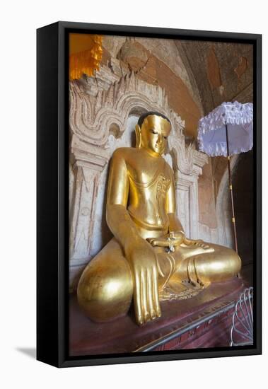 Buddha Statue, Htilominlo Pahto Temple, Bagan (Pagan), Myanmar (Burma), Asia-Christian Kober-Framed Stretched Canvas