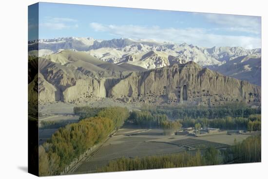 Buddha Statue in Cliffs (Since Destroyed by the Taliban), Bamiyan, Afghanistan-Sybil Sassoon-Stretched Canvas