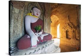 Buddha Statue in Temple, Bagan (Pagan), Myanmar (Burma), Asia-Christian Kober-Stretched Canvas