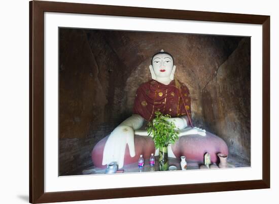 Buddha Statue in Temple, Bagan (Pagan), Myanmar (Burma), Asia-Christian Kober-Framed Photographic Print