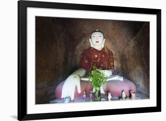 Buddha Statue in Temple, Bagan (Pagan), Myanmar (Burma), Asia-Christian Kober-Framed Photographic Print