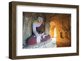 Buddha Statue in Temple, Bagan (Pagan), Myanmar (Burma), Asia-Christian Kober-Framed Photographic Print