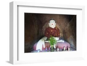 Buddha Statue in Temple, Bagan (Pagan), Myanmar (Burma), Asia-Christian Kober-Framed Photographic Print