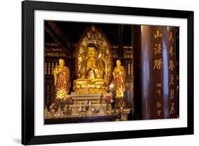 Buddha Statue in Temple-Paul Souders-Framed Photographic Print