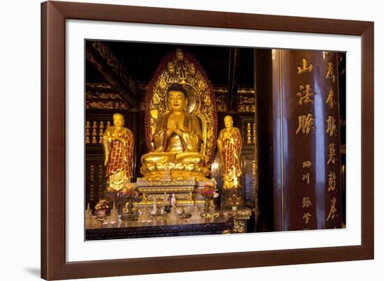 Buddha Statue in Temple-Paul Souders-Framed Photographic Print