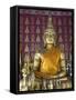 Buddha Statue in the Main Temple, Wat Saen, Luang Prabang, Laos, Indochina, Southeast Asia, Asia-Richard Maschmeyer-Framed Stretched Canvas