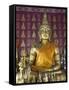 Buddha Statue in the Main Temple, Wat Saen, Luang Prabang, Laos, Indochina, Southeast Asia, Asia-Richard Maschmeyer-Framed Stretched Canvas