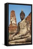 Buddha Statue, Wat Mahatat, Ayutthaya Historical Park, Ayutthaya, Thailand, Southeast Asia, Asia-null-Framed Stretched Canvas