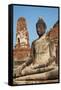 Buddha Statue, Wat Mahatat, Ayutthaya Historical Park, Ayutthaya, Thailand, Southeast Asia, Asia-null-Framed Stretched Canvas