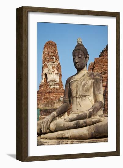 Buddha Statue, Wat Mahatat, Ayutthaya Historical Park, Ayutthaya, Thailand, Southeast Asia, Asia-null-Framed Photographic Print