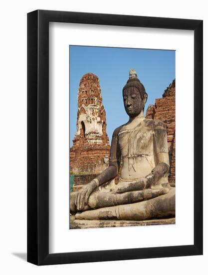 Buddha Statue, Wat Mahatat, Ayutthaya Historical Park, Ayutthaya, Thailand, Southeast Asia, Asia-null-Framed Photographic Print