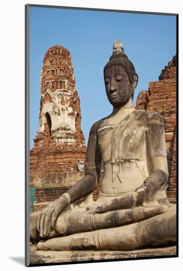 Buddha Statue, Wat Mahatat, Ayutthaya Historical Park, Ayutthaya, Thailand, Southeast Asia, Asia-null-Mounted Photographic Print