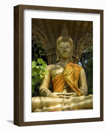 Buddha Statue, Wat Si Muang, Vientiane, Laos, Indochina, Southeast Asia, Asia-Richard Maschmeyer-Framed Photographic Print