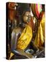 Buddha Statue With Offerings at Wat Phnom Temple, Phnom Penh, Cambodia, Indochina,-null-Stretched Canvas