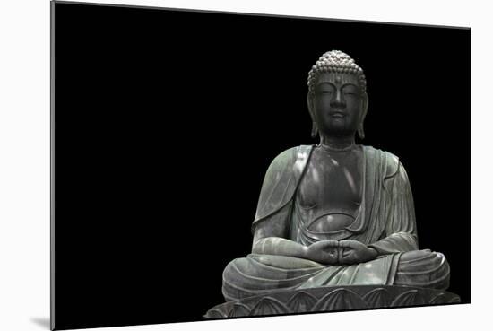 Buddha Statue-videowokart-Mounted Art Print