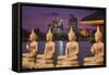 Buddha Statues and Beira Lake-Jon Hicks-Framed Stretched Canvas