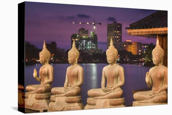 Buddha Statues and Beira Lake-Jon Hicks-Stretched Canvas