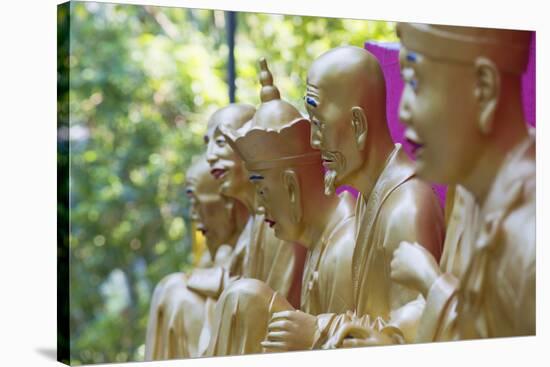 Buddha Statues at Ten Thousand Buddhas Monastery, Shatin, New Territories, Hong Kong, China, Asia-Ian Trower-Stretched Canvas