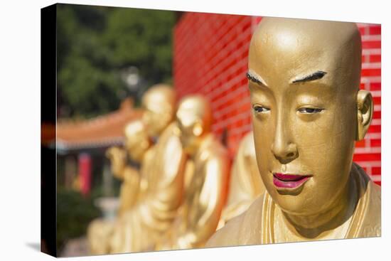 Buddha Statues at Ten Thousand Buddhas Monastery, Shatin, New Territories, Hong Kong, China, Asia-Ian Trower-Stretched Canvas