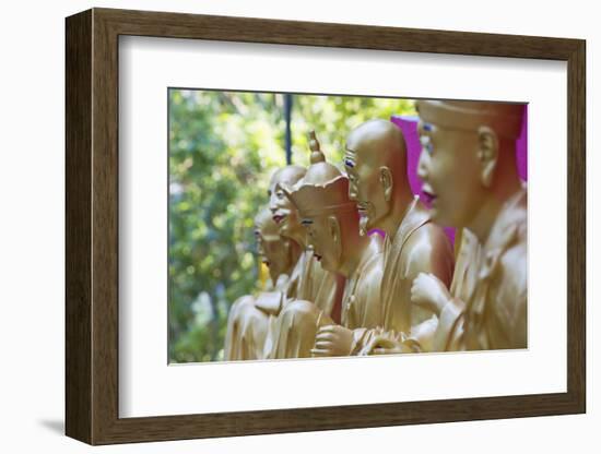 Buddha Statues at Ten Thousand Buddhas Monastery, Shatin, New Territories, Hong Kong, China, Asia-Ian Trower-Framed Photographic Print