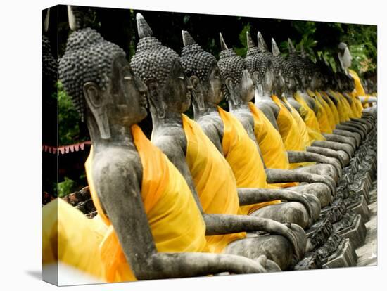 Buddha Statues, Ayuthaya, Thailand, Southeast Asia-Porteous Rod-Stretched Canvas