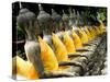 Buddha Statues, Ayuthaya, Thailand, Southeast Asia-Porteous Rod-Stretched Canvas