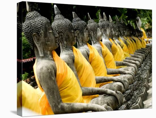 Buddha Statues, Ayuthaya, Thailand, Southeast Asia-Porteous Rod-Stretched Canvas