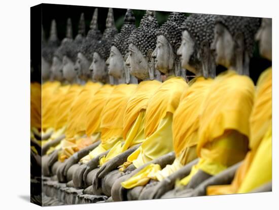 Buddha Statues, Ayuthaya, Thailand, Southeast Asia-Porteous Rod-Stretched Canvas