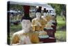 Buddha Statues Each Planted Alongside a Bo Tree in Maha Bodhi Ta Htaung, Myanmar (Burma)-Annie Owen-Stretched Canvas