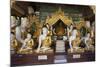 Buddha Statues Inside the Shwedagon Pagoda, Yangon (Rangoon), Yangon Region, Myanmar (Burma), Asia-Stuart Black-Mounted Photographic Print