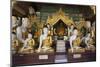 Buddha Statues Inside the Shwedagon Pagoda, Yangon (Rangoon), Yangon Region, Myanmar (Burma), Asia-Stuart Black-Mounted Photographic Print
