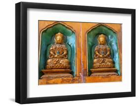 Buddha Statues Summer Palace Wall Decorations, Beijing, China-William Perry-Framed Photographic Print