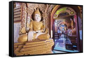Buddha Statues, Thanboddhay Paya Temple, Monywa, Myanmar (Burma), Asia-Christian Kober-Framed Stretched Canvas