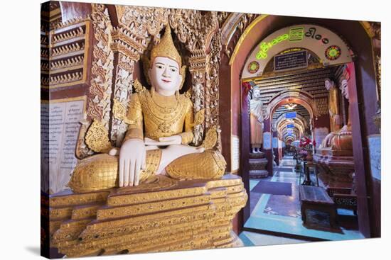 Buddha Statues, Thanboddhay Paya Temple, Monywa, Myanmar (Burma), Asia-Christian Kober-Stretched Canvas