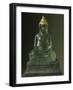 Buddha Subduing Mara, Green Stone and Gold Statue, Bangkok Style, Thailand-null-Framed Giclee Print