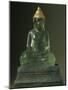 Buddha Subduing Mara, Green Stone and Gold Statue, Bangkok Style, Thailand-null-Mounted Giclee Print