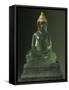 Buddha Subduing Mara, Green Stone and Gold Statue, Bangkok Style, Thailand-null-Framed Stretched Canvas