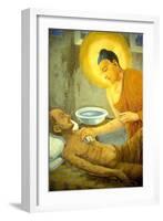Buddha Tending a Man with Smallpox, from a Buddhist Temple-null-Framed Giclee Print