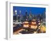 Buddha Tooth Relic Temple and skyscrapers at dusk, Chinatown, Singapore-Ian Trower-Framed Photographic Print