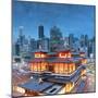 Buddha Tooth Relic Temple and skyscrapers, Chinatown, Singapore-Ian Trower-Mounted Photographic Print