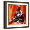 Buddha with Flowers-Stephane De Bourgies-Framed Art Print