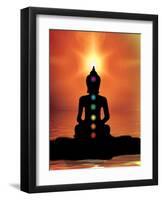 Buddha With Sunset-Wonderful Dream-Framed Art Print