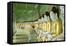 Buddhas in the U Min Thonze Cave Temple, Sagaing Hill, Sagaing, Myanmar (Burma), Southeast Asia-Alex Robinson-Framed Stretched Canvas