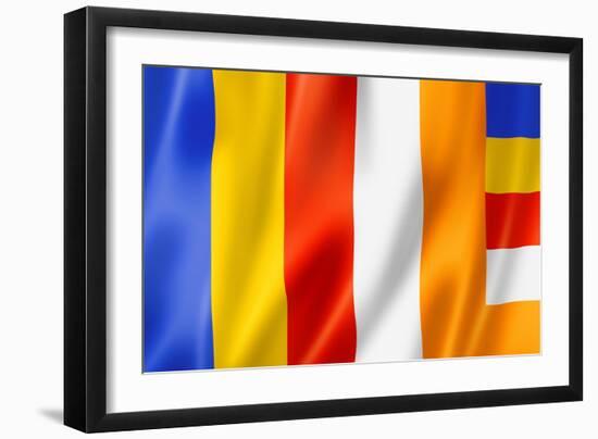 Buddhism Flag-daboost-Framed Art Print