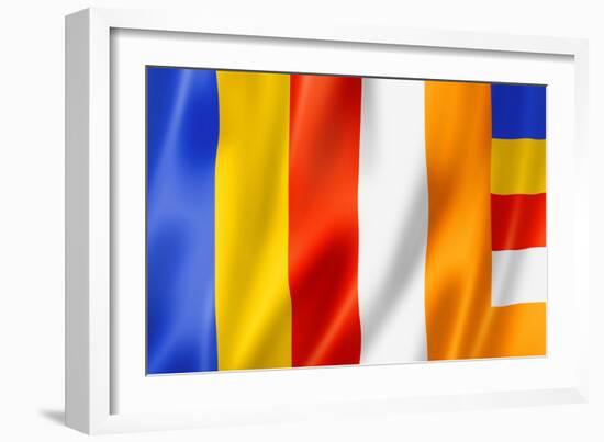 Buddhism Flag-daboost-Framed Art Print