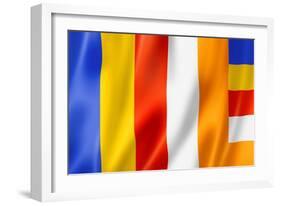 Buddhism Flag-daboost-Framed Art Print