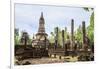 Buddhist chedi (stupa) and temple in Si Satchanalai Historical Park, Sukhothai, UNESCO World Herita-Alex Robinson-Framed Photographic Print
