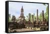 Buddhist chedi (stupa) and temple in Si Satchanalai Historical Park, Sukhothai, UNESCO World Herita-Alex Robinson-Framed Stretched Canvas